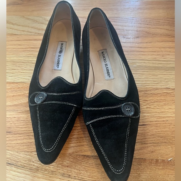 Manolo Blahnik Suede Loafers - Picture 1 of 12